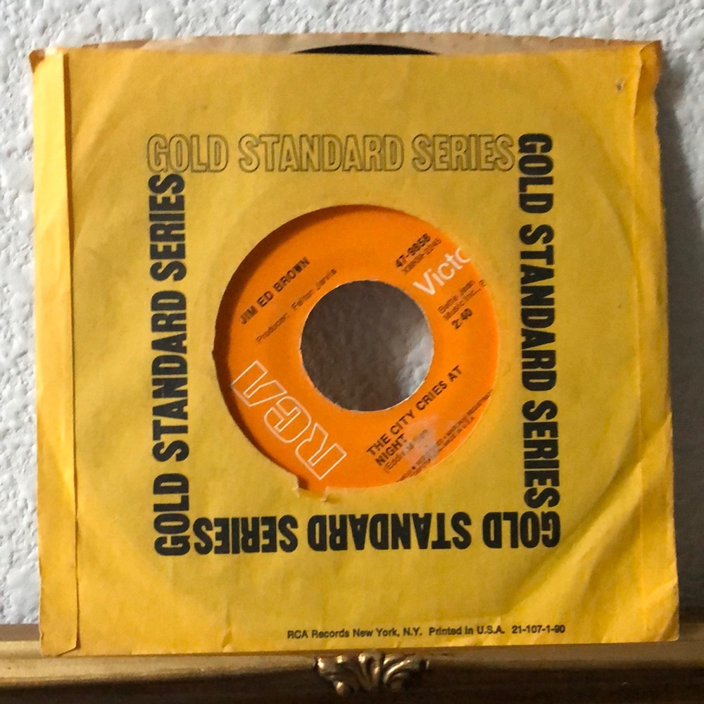 Jim Ed Brown The City Cries At Night/Baby, I Tried Vinyl 45 Record '70